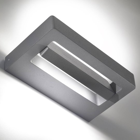 LED-utomhusvägglampa Stola, mörkgrå