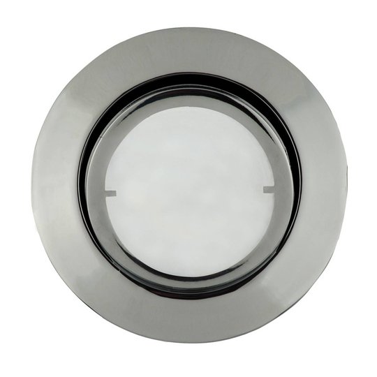 Rund LED-inbyggnadslampa Joanie, krom