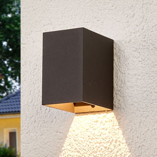 Mörkgrå LED-utomhusvägglampa Mikka