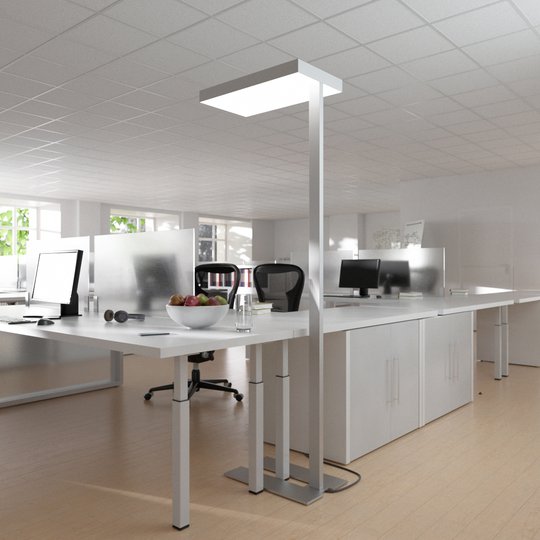 Kontorsgolvlampa Factory, två kopplingslägen
