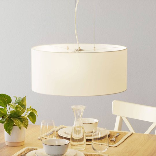 Lucande Patrik textilhänglampa Ø 53 cm vit