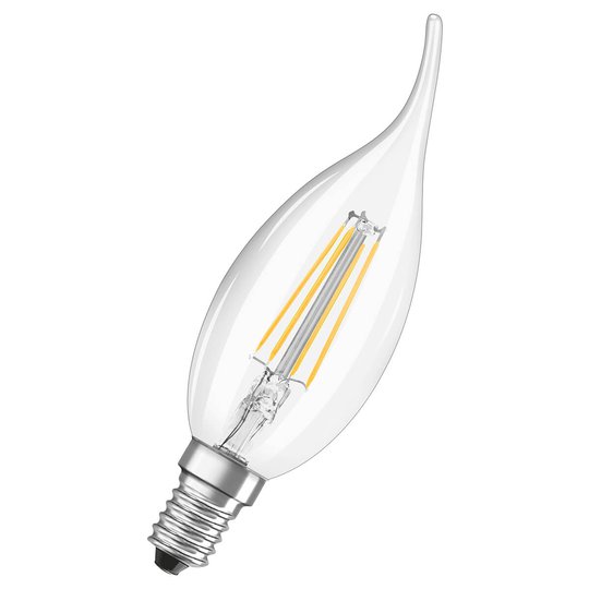 OSRAM LED-kronljuslampa E14 4 W 2 700 K böjd topp