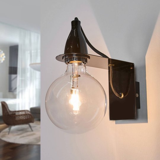 Svart designervägglampa Minimal
