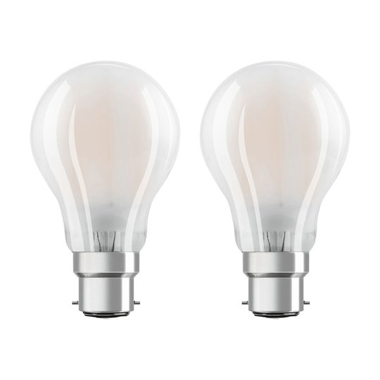 OSRAM LED-lampa B22d Classic 827 7W 2-pack matt