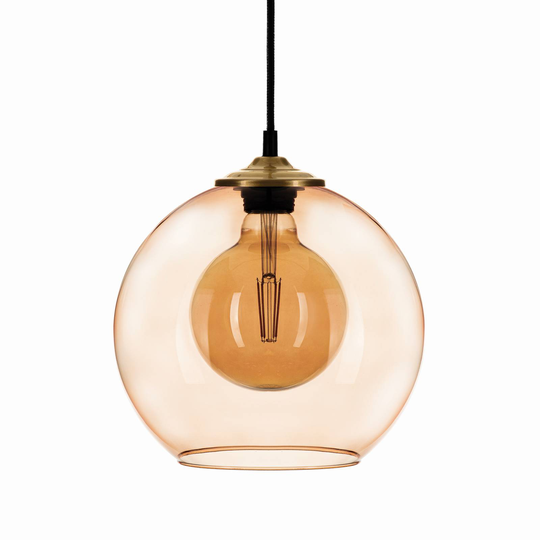 Hänglampa Ball glaskulskärm ljusbrun Ø 25 cm