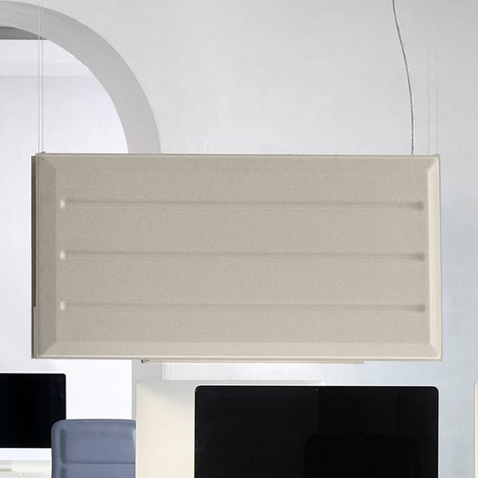 Luceplan Diade LED-hänglampa vertikal beige 120cm