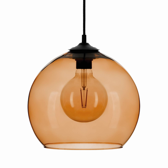 Hänglampa Ball glaskulskärm bärnsten Ø 30 cm