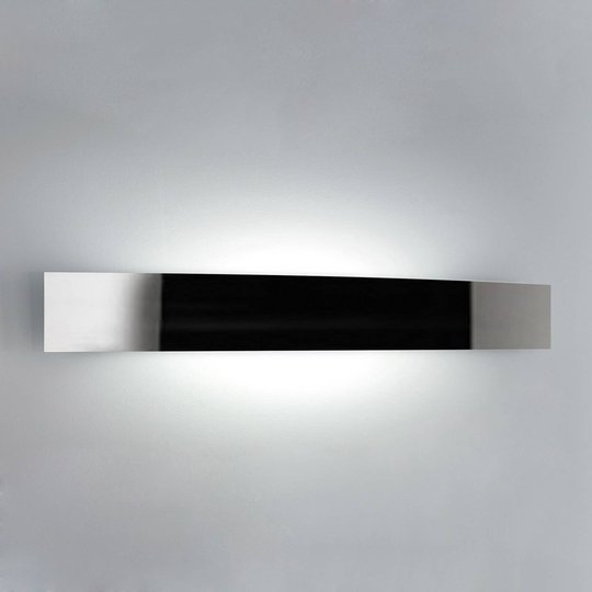 Formskön vägglampa RIGA, 56 cm rostfritt stål