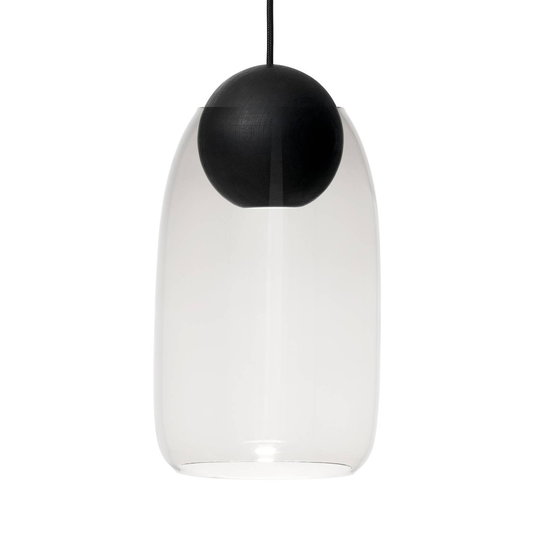 Mater Liuku Ball häng trä svart glas klar