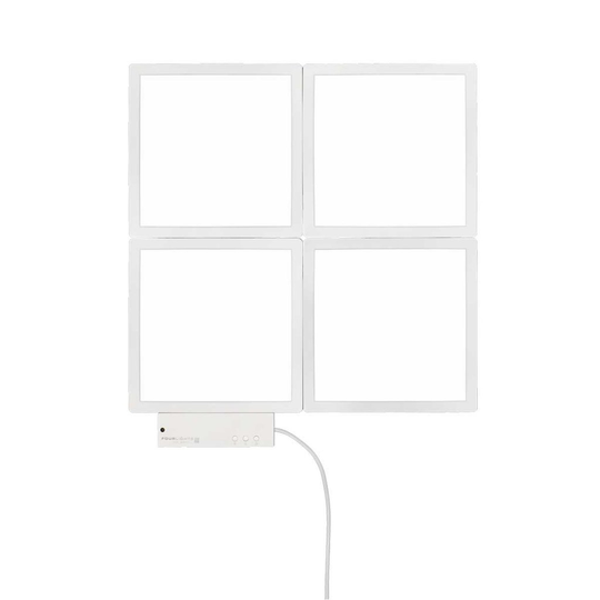 Fourlights vägglampa (Vit)