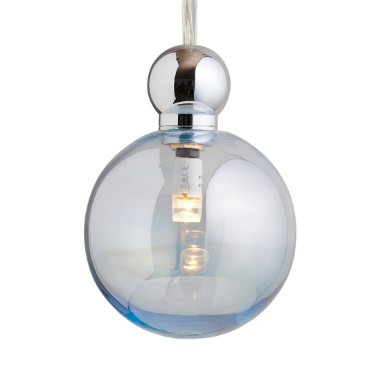 EBB & FLOW Uva M hänglampa, boll silver, topas