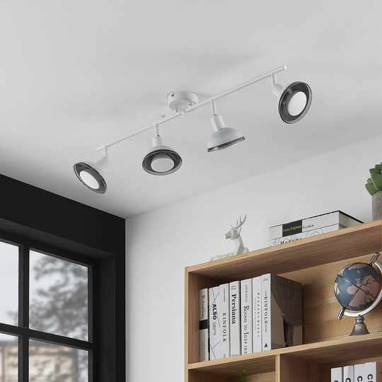 Lindby Erin LED-takspotlight vit 4 lampor
