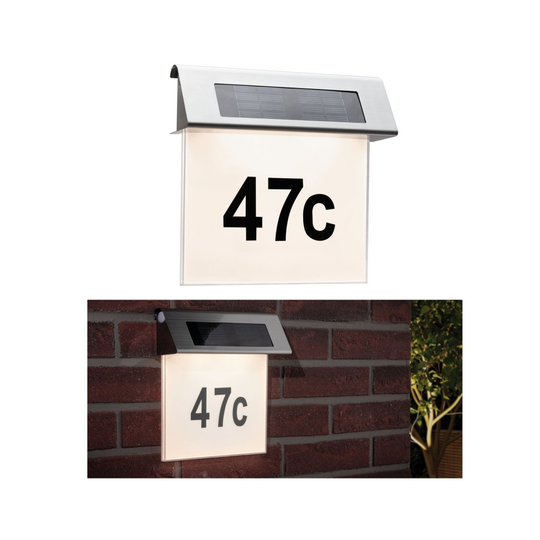 Solar Husnummer LED (Rostfritt stål)