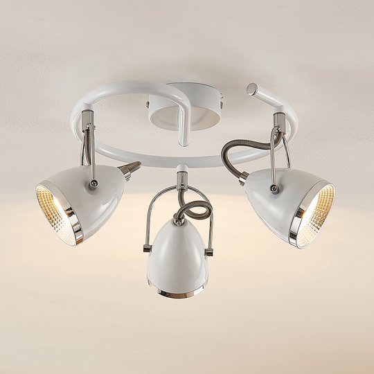 Lindby Jadon LED-takrondell vit 3 lampor 29,7 cm