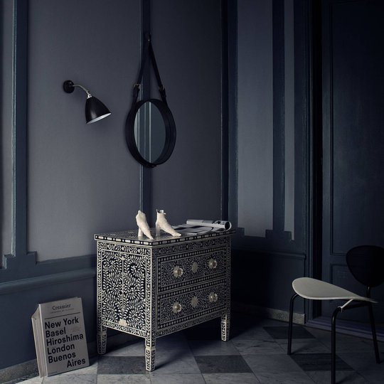 GUBI Bestlite BL7 Vägglampa krom/svart
