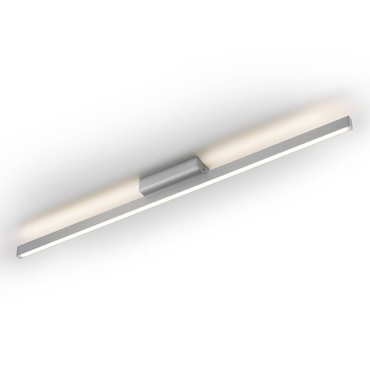 Nickelfärgad, smal LED-taklampa Manilo