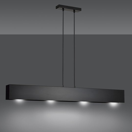 Hänglampa Gentor 4, längd 96 cm i svart
