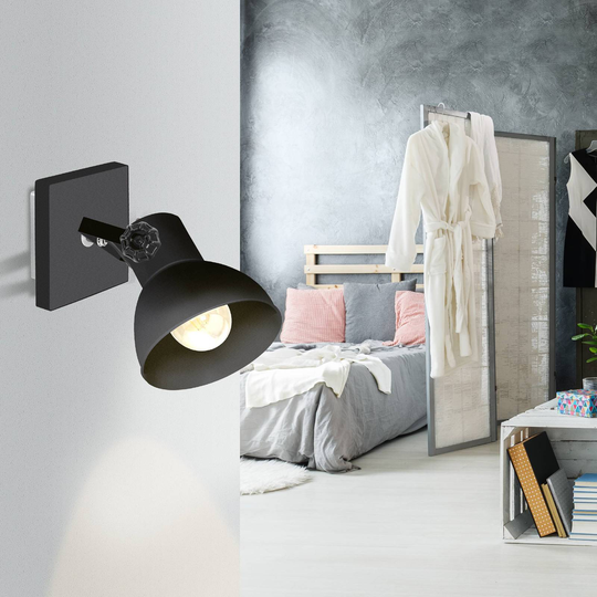 Väggspot Barnstaple, svart, 1 lampa