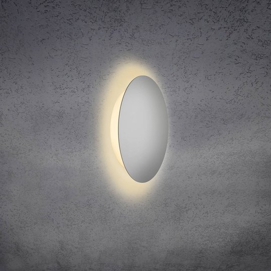 Escale Blade LED-vägglampa, matt silver, Ø 24 cm