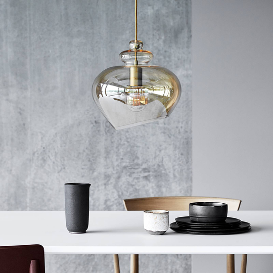FRANDSEN Grace glashänglampa, Ø 30 cm champagne