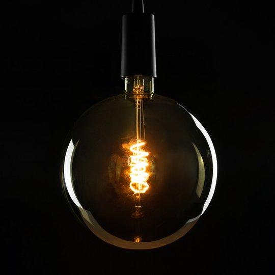 SEGULA LED-lampa E27 8 W G200 Curved dimbar smoke