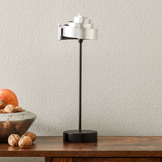 Silverfärgad bordslampa BANDEROLE - järn