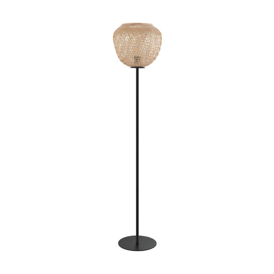 Golvlampa Dembleby av trä, naturfärg