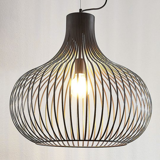 Burpendellampa Frances, brun, 1 lampa, Ø 60 cm