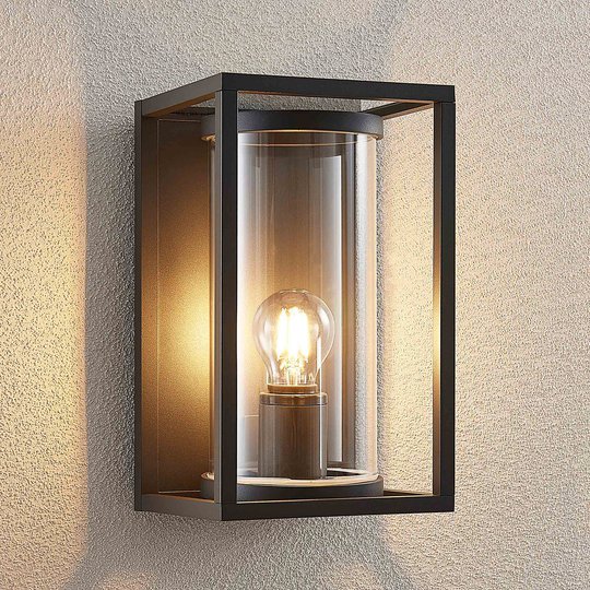 Lucande Brienne utomhusvägglampa, aluminium kantig
