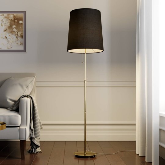 Lucande Pordis golvlampa, 155 cm, mässing-guld
