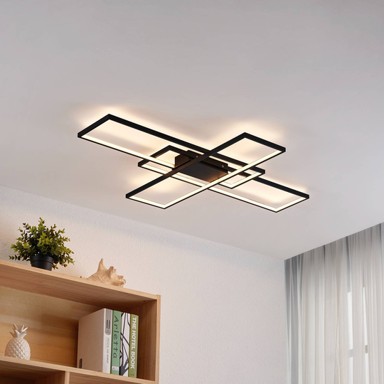 Lindby Tetson LED-taklampa, svart