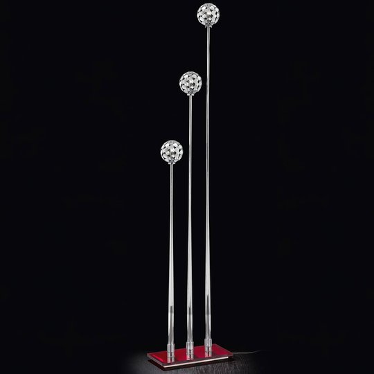 3 lampor golvlampa Sfera, fot röd