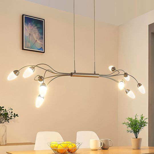 LED-pendellampa Deyan, dimbar, 10 lampor