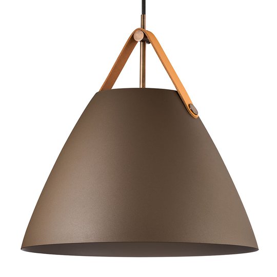 Hänglampa Strap med metallskärm beige, 36 cm