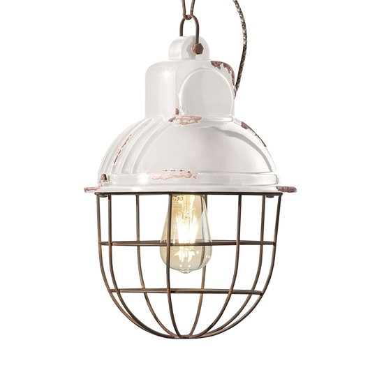 Hänglampa C1770 i industridesign vit
