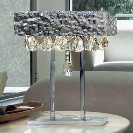 Bordslampa MAGMA med kristallhänge, klar