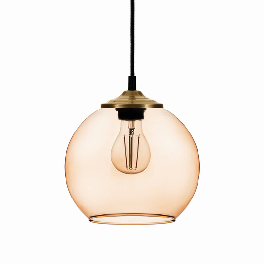 Hänglampa Ball glaskulskärm ljusbrun Ø 20 cm