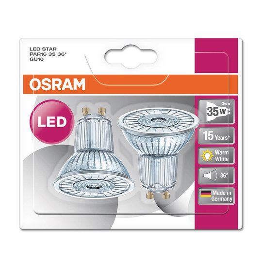 GU10 2,6W 827 LED-reflektor Star, 2-pack