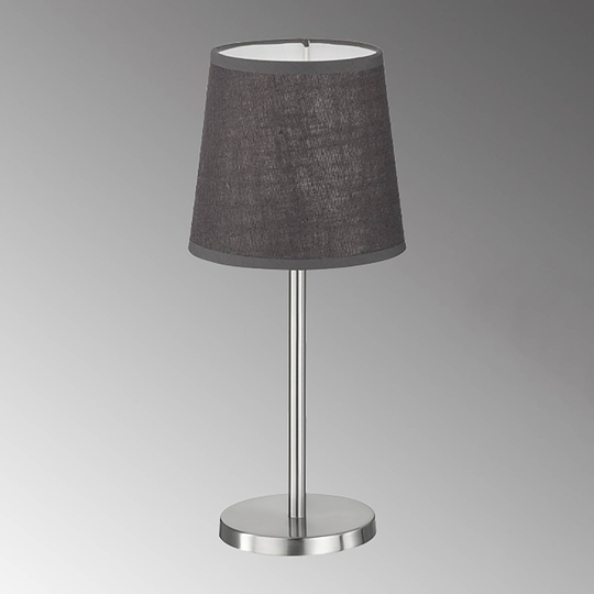 Bordslampa Eve med tygskärm, matt nickel/grå