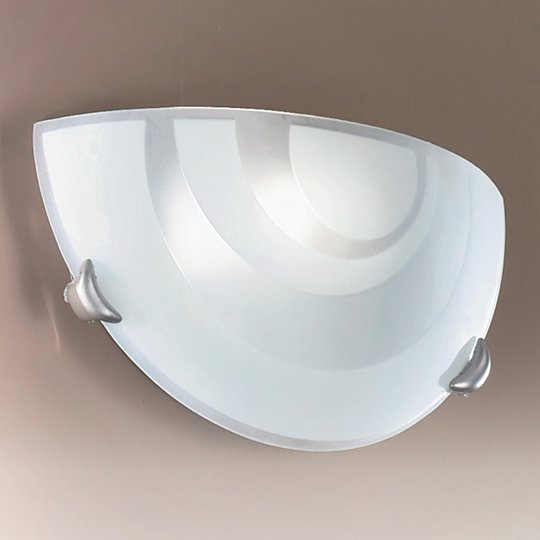 Halvrund vägglampa LORIA i opalglas