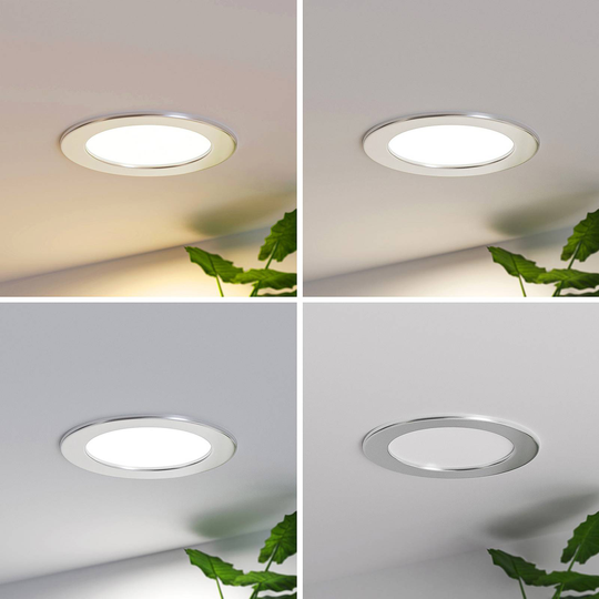 Prios Cadance LED-inbyggnadslampa, silver, 17 cm