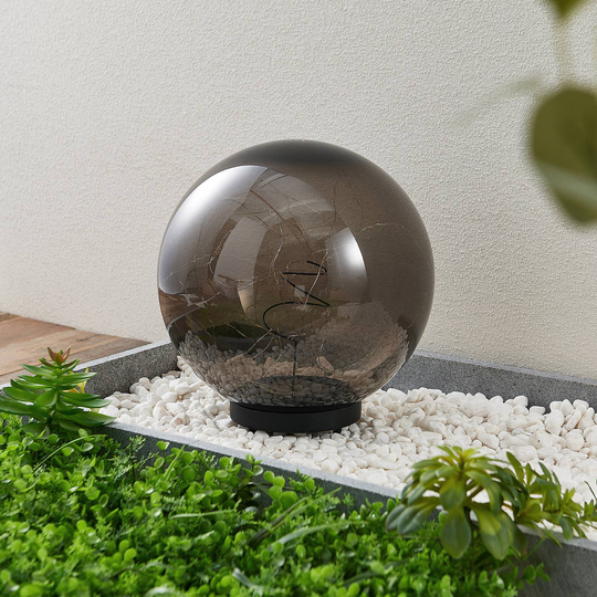 Lindby Tjelle LED-solcellslampa, kula, Ø 30 cm