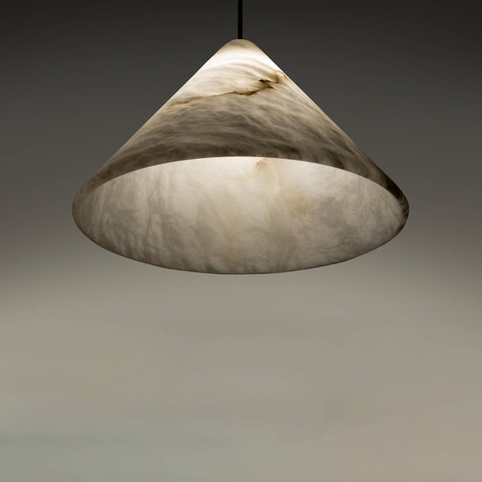 LED-pendellampa Fuji av alabaster Ø 33 cm