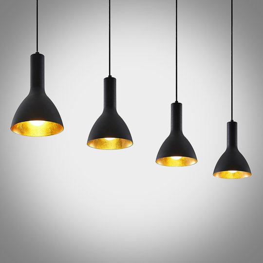 Arcchio Cosmina hänglampa, 4 lampa lång svart