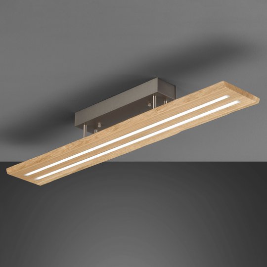 LED-taklampa Cyra naturträ, råa kanter