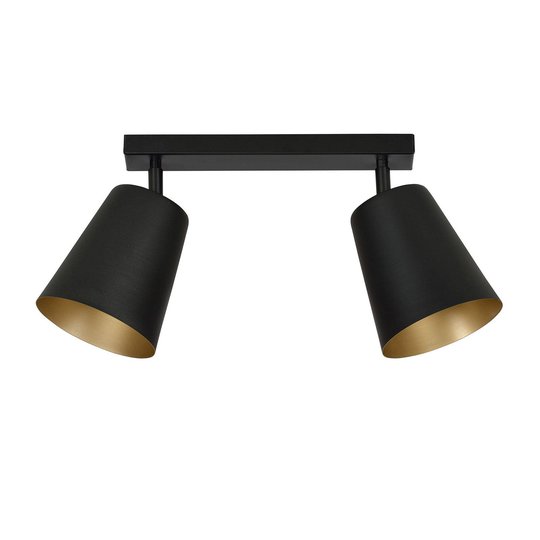 Takspotlight Prism, 2 lampor, svart/guld