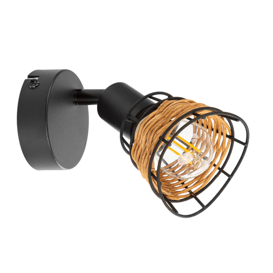 Väggspot Esra med rotting, 1 lampa