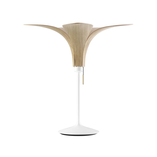 UMAGE Jazz bordslampa ek ljus, fot vit