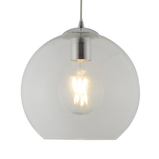 Kulrund glashänglampa Balls, 25 cm, klar