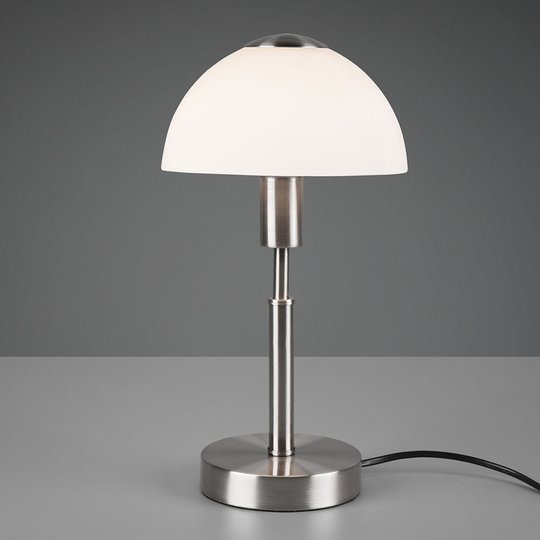 Bordslampa Don, dimbar, vit/nickel matt